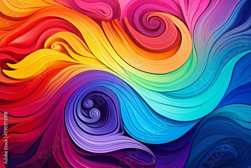 Tropical Monsoon Vibrant Swirls - Gradient Swirling Patterns of Nature