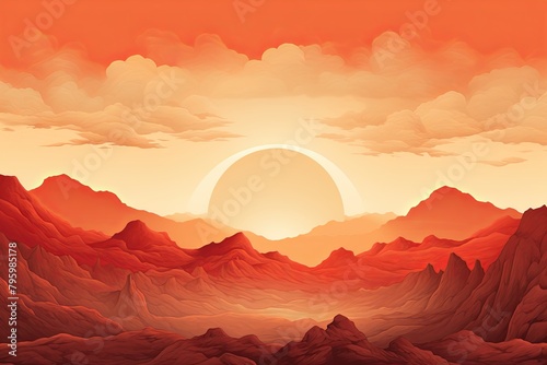 Wild West Desert Sky Gradients: Gold & Red Spectacular Skyline