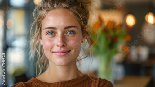 b'portrait of a beautiful young woman with blonde hair and blue eyes'