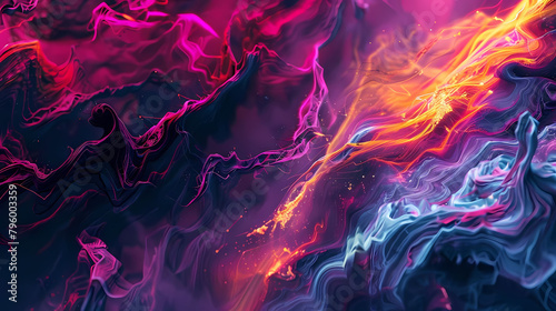 experimental fusion of colors in the form of fire and water