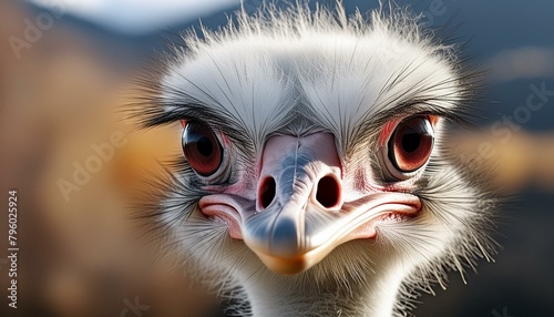 ai generative of close-up of male ostrich
