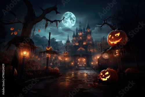 Halloween theme park anthropomorphic jack-o'-lantern jack-o-lantern