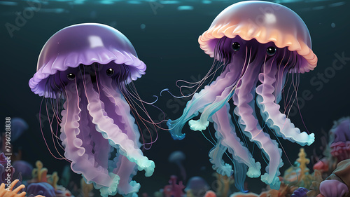 3D cute jellyfish