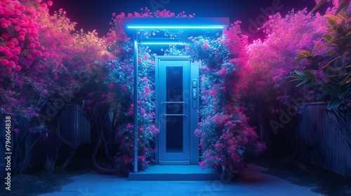 Blossom Booth: A telephone booth is transformed into a blooming sanctuary with vibrant flowers.