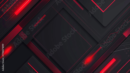 abstract black, red background with diagonal square lines design. elegant black background with shiny red lines. 