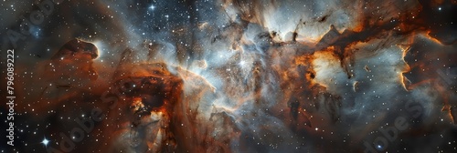 The Hubble Space Telescope captures images of a nebula where stars are born from clouds of gas and dust, providing a glimpse into the dynamic processes of stellar evolution