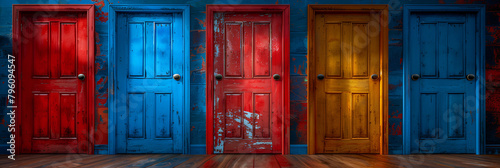 old wooden door, Option opportunity choice career dilemma path ro
