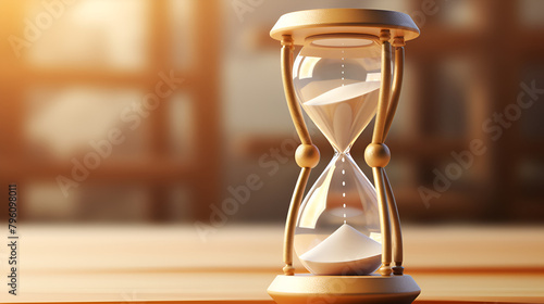 Hourglass Against The Sky timepiece countdown time running out with blurred background 