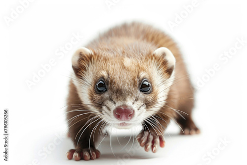 A playful ferret frolicking around