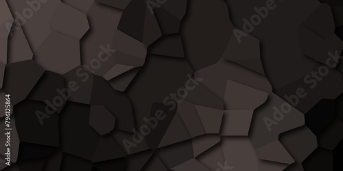 Abstract 3d rendering of triangulated surface. Low Poly Style / triangular shape black and white. Black background.3D Illustration - Black low poly texture