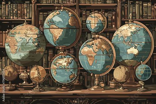Old-world globes and digital world mapping, a vector exploration of geographical education over time 