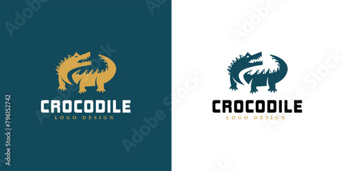 Premium crocodile logo luxury design template