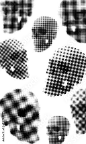 Gradient Halftone grunge, dotted halftone background, black and red aesthetic, Halloween illustration, gothic style 