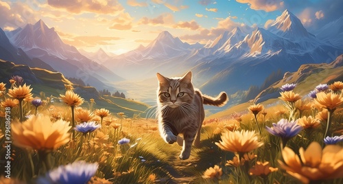 cat on the mountain