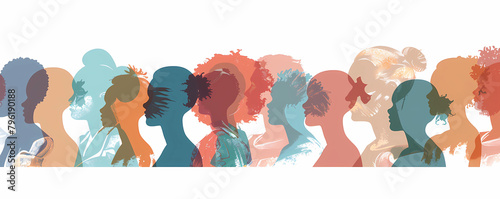 illustration of silhouettes representing different ethnicities and ages
