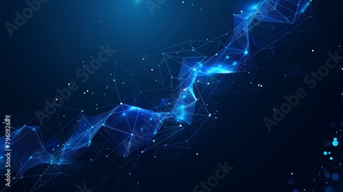 DNA connection. Scientific and technological notion. Abstract polygonal health illustration. Low poly blue vector illustration of a starry sky or Cosmos. Vector image in RGB Color mode.