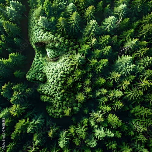 Gaia, illustration de dame nature l'esprit de la forêt.