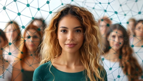 Global Network of Female Social Media Influencers: Abstract Background Illustration. Concept Social Media Influencers, Female Empowerment, Abstract Background Illustration, Global Network