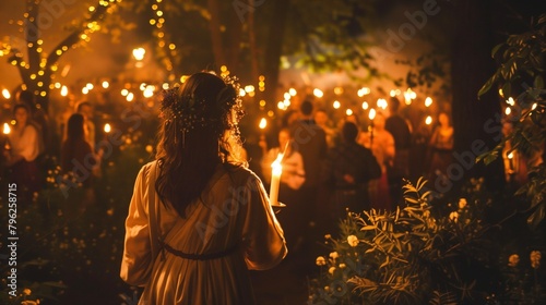 Slavic rituals on Kupala night. Midsummer holiday, early summer holiday, solstice. Lighting a bonfire, fortune telling, weaving wreaths. National celebration