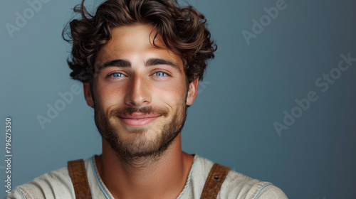 Happy man adult face caucasian isolated background handsome confidence portrait casual guy young person attractive.