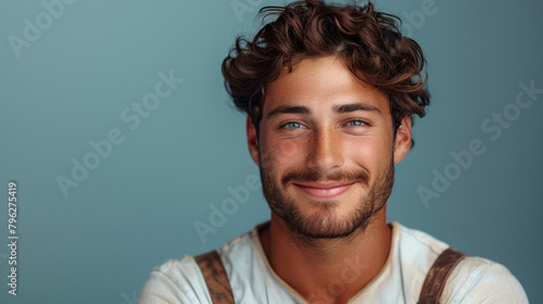 Happy man adult face caucasian isolated background handsome confidence portrait casual guy young person attractive.