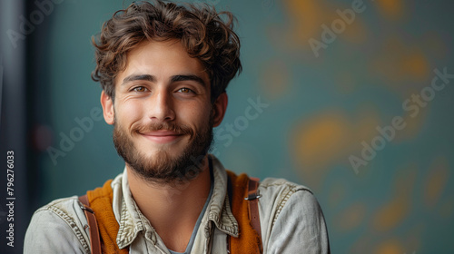 Happy man adult face caucasian isolated background handsome confidence portrait casual guy young person attractive.