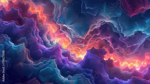 Colorful waves merging in a mesmerizing pattern