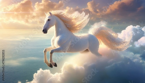 Luminous Cloud Pegasus - A Pegasus with a body that looks soft as clouds and glows 
