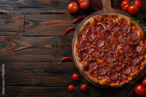 pizza sausage tomato sauce cheese Menu concept