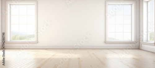 Room with Twin Windows and Wooden Floor