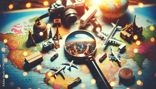 Exploring the World: Macro Shot of a Map for Navigational Wonders and Travel Inspiration