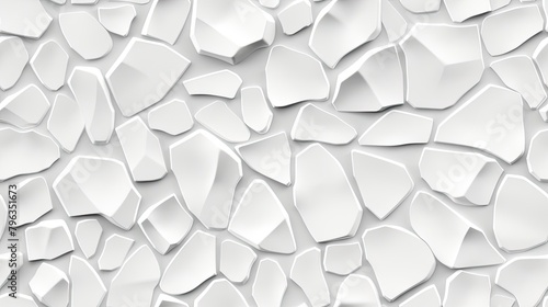 White color, minimalist style, wallpaper with a geometric seamless pattern of white stones in the style of white stones,