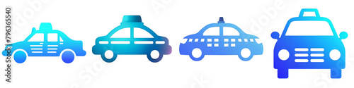Taxi clipart collection, symbol, logos, icons isolated on transparent background