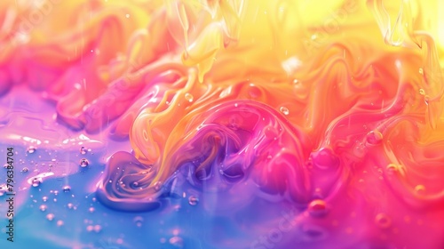 Rainbow gradient explosion, dripping and swirling, vibrant and joyful