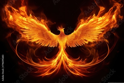 Phoenix fire burning flame.