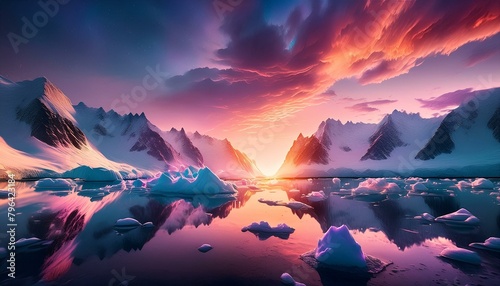 "Arctic Inferno: Midnight Sun's Fiery Embrace" 