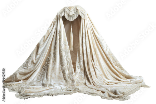 Elegant White Wedding Dress With Long Veil
