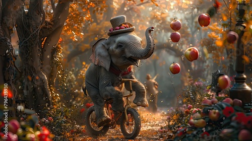 close-up bicycle Elephant colorful