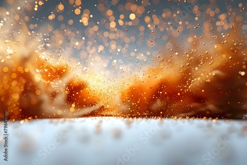 High-Contrast Explosion of Golden-Brown Particles