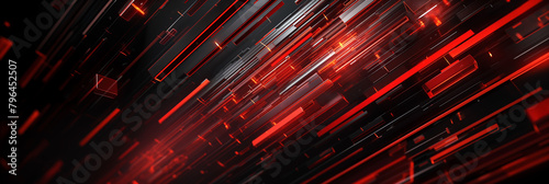 Technological abstract in red and black with overlapping diagonal lines