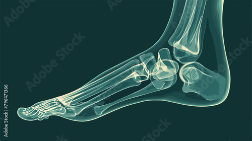 Lateral radiograph of human foot or limb. X-ray picture
