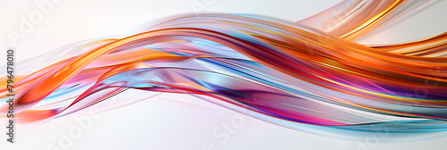  dynamic wavy abstract composition emerging gracefully from a clean white background, with bold strokes of color and energetic curves that pulse with life and energy