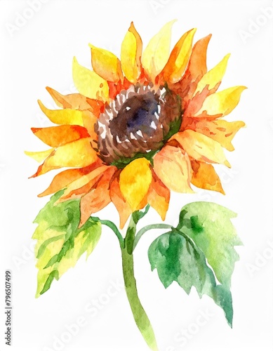 Namalowany słonecznik ilustracja