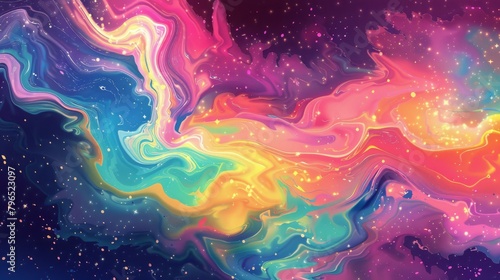 Colorful background with twisting vortexes and dying nebulae