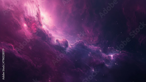 This is an image of a galaxy. It is mostly dark with bright red, blue, and purple gas swirling around a black hole.
