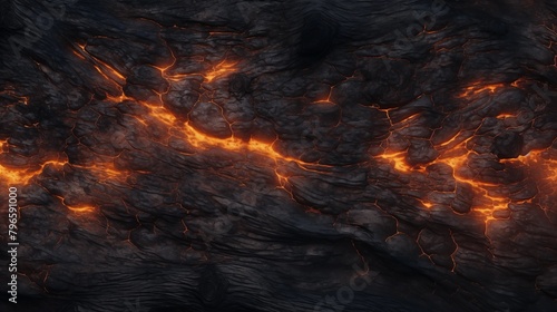 Charred Wood Texture with Glowing Embers.