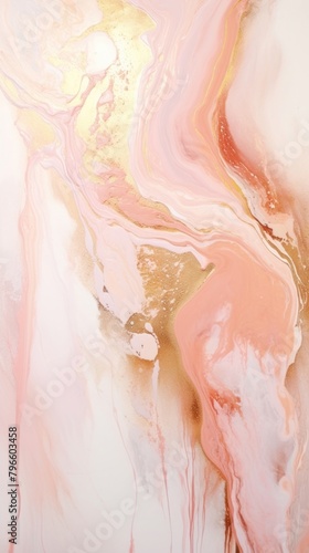 Rose gold art abstract painting.