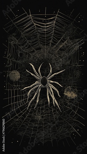 spider on black background