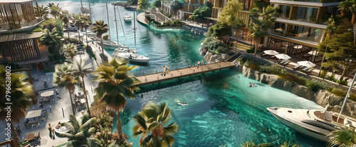 Waterfront development, promenades and marinas, leisure and dini