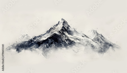 A large white mountain is the main focus of the image